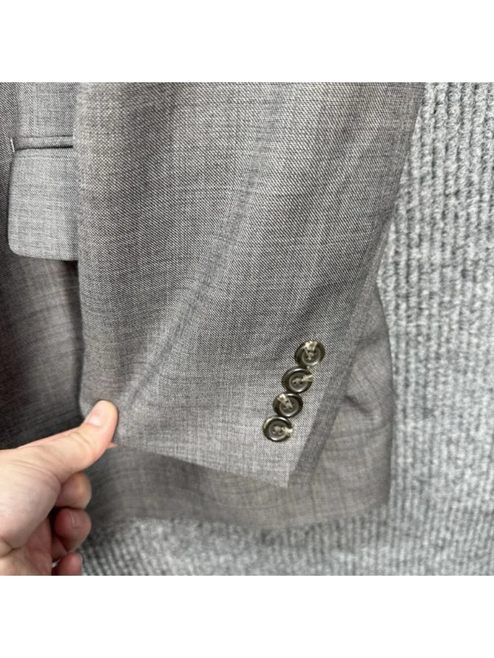 Chaps Blazer Mens 44R Gray 100% Wool Two Button Sport Coat Jacket Suit Separate
